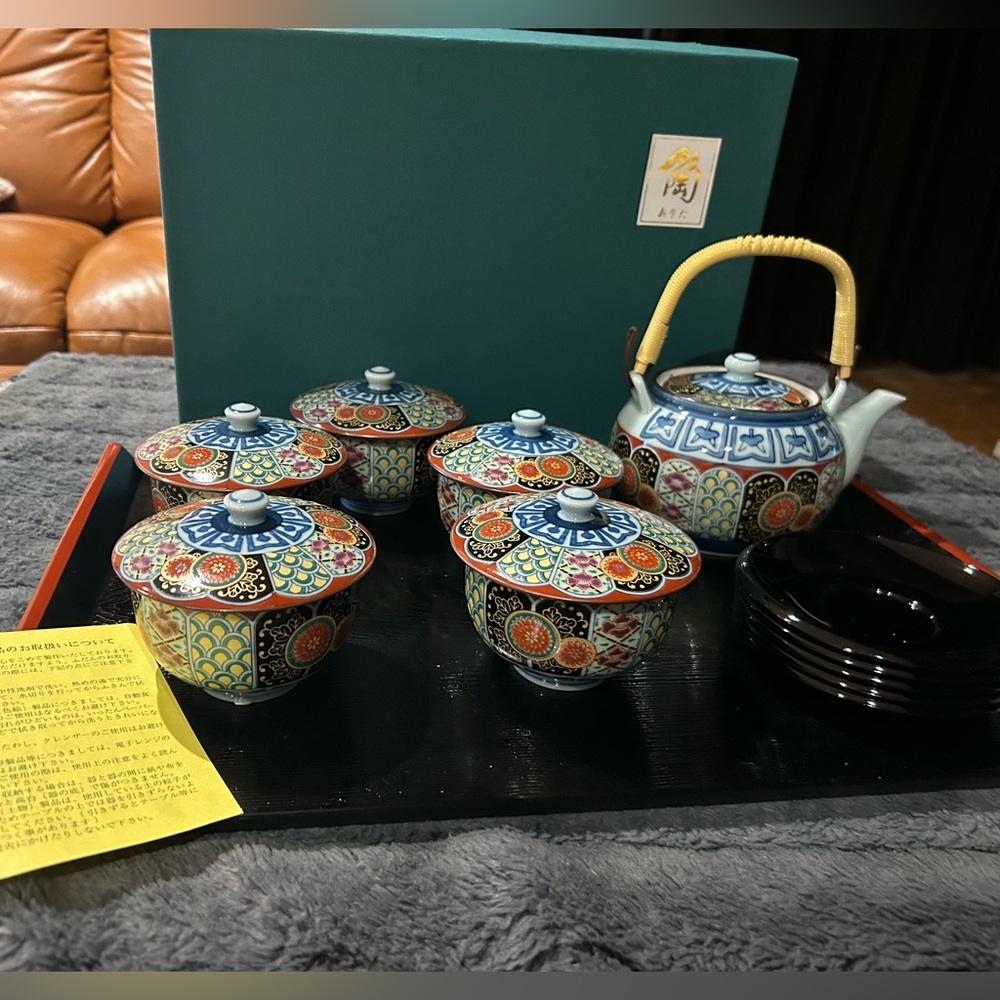 18 Pc Arita Ware Tea Set Seiyama Kiln Old Imari Style Tea set